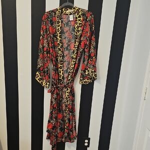 Leopard and Red Floral Women's Dress